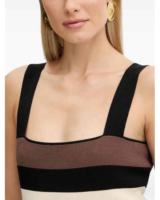 Fracomina Black Striped Tank Top
