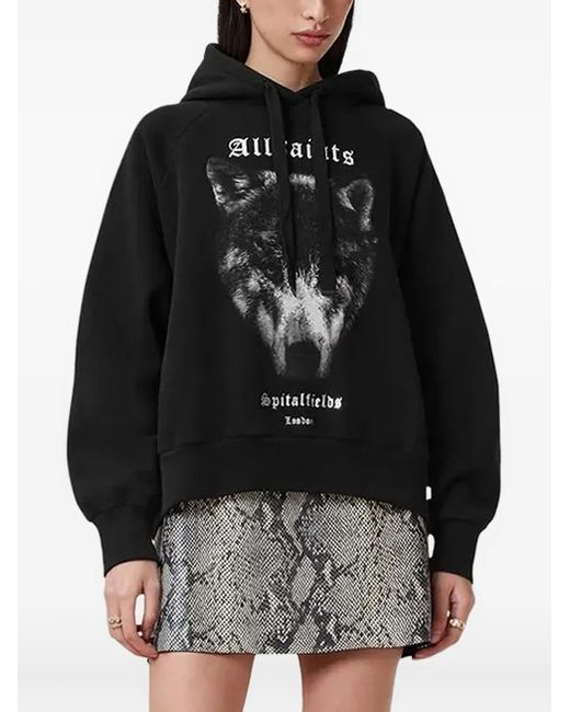 AllSaints プリント パーカー Black