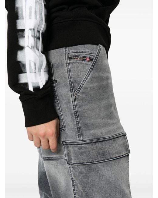 DIESEL Gray 2050 D-krooley-cargo Tapered Jeans for men