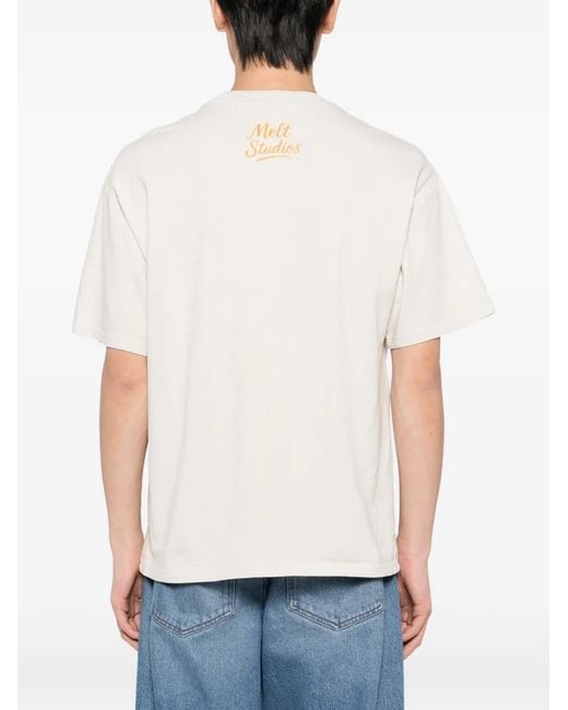 Melt White Graphic-Printed T-Shirt for men