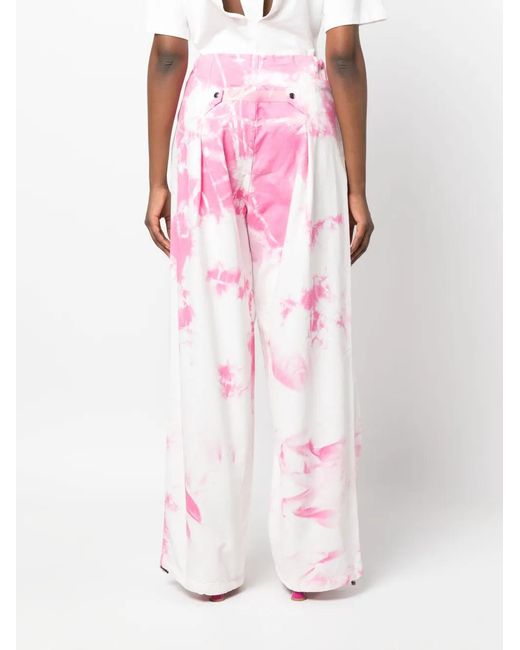 DARKPARK Pink Tie-Dye Cargo Trousers