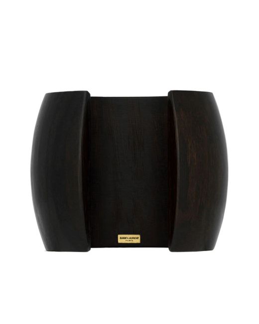 Saint Laurent Black Cylindrical-design Open-cuff Bracelet