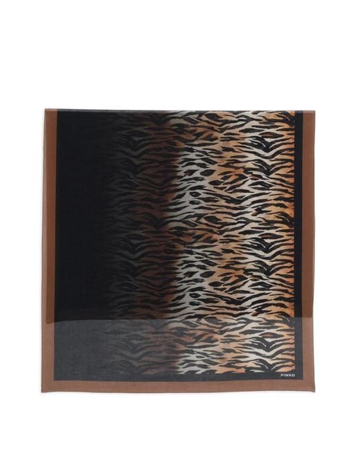 Pinko Black Schal Mit Tiger-Print