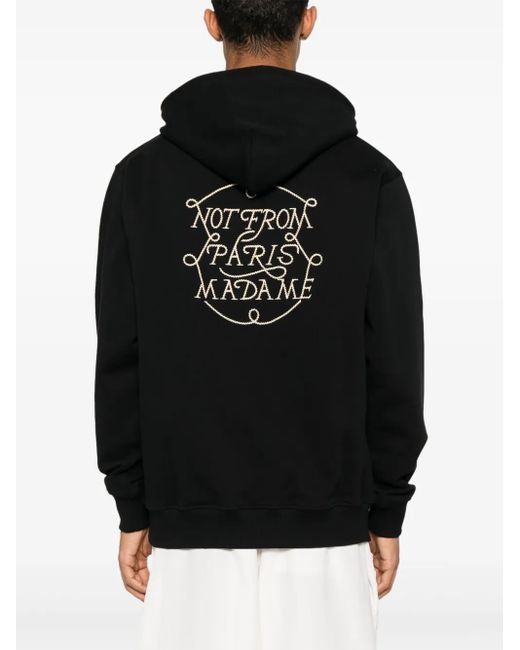 Drole de Monsieur Black Slogan Hoodie for men