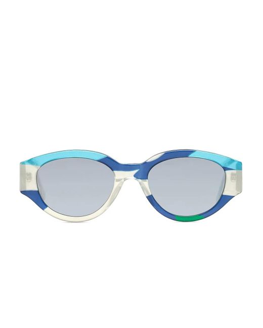 Retrosuperfuture Blue Drew Mama Andy Warhol Camouflage Patchwork Round Sunglasses