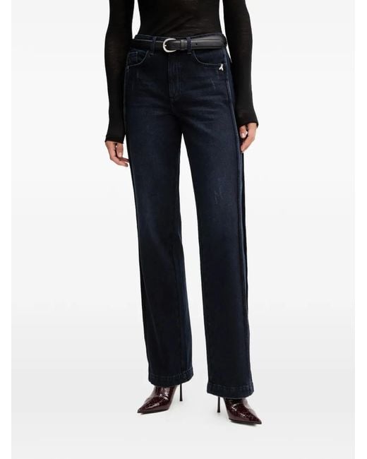 Patrizia Pepe Black Logo-Appliqué Jeans