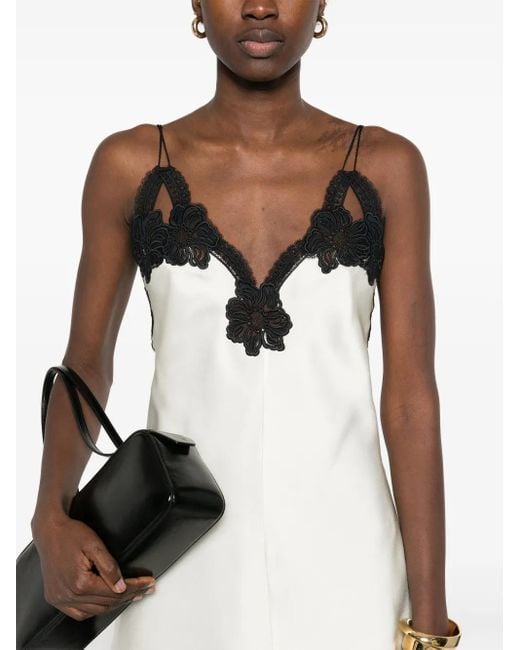 Jil Sander Black Lace-Detailed Tank Top