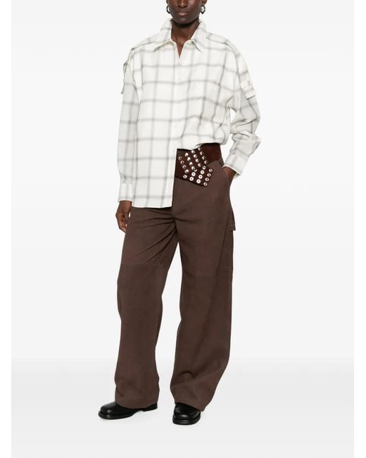 IRO White Check-Pattern Button-Down Shirt