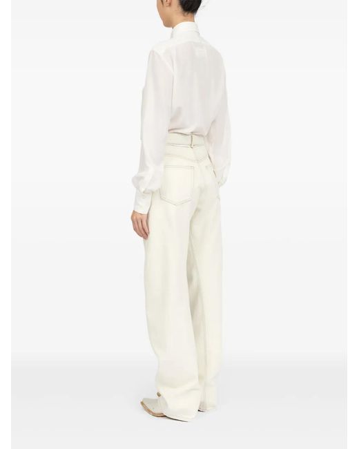MM6 by Maison Margiela White Pants 5 Pockets
