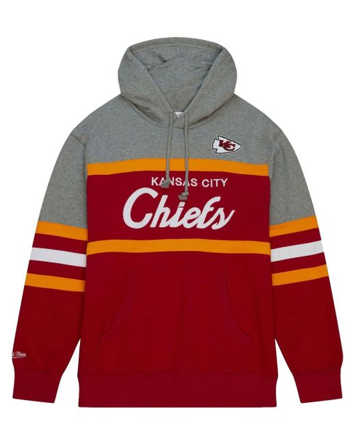 Felpa Con Cappuccio Nfl Head Coach Chiefs di Mitchell & Ness in Red da Uomo
