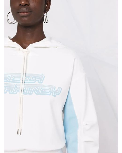 Stella McCartney White Logo-Print Cotton-Jersey Hoodie