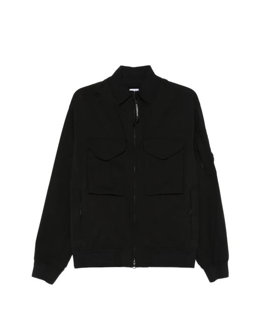 C P Company Black Flap-Pocket Jacket for men