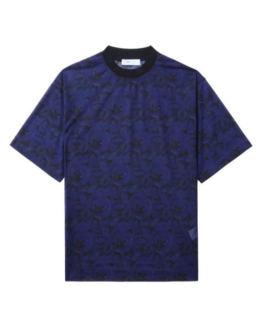 Toga Blue Graphic-print Mesh T-shirt for men
