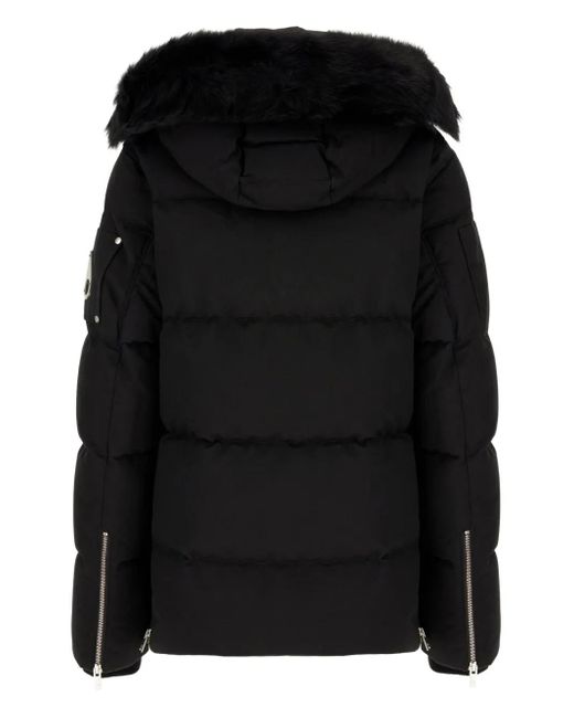 Moose Knuckles Black Hooded Puffer Jacket