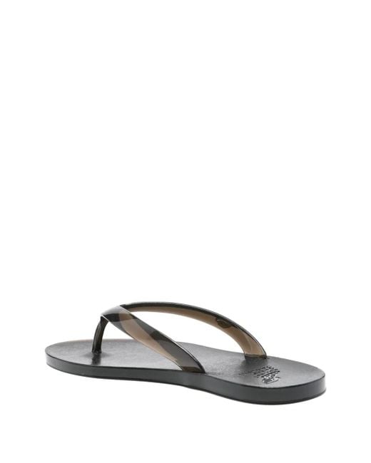 Ancient Greek Sandals Black Translucent-design Flip Flops