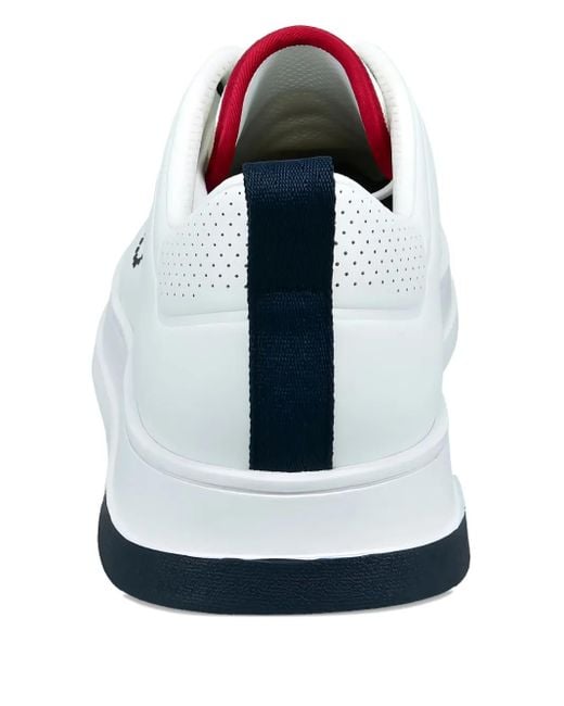 Bugatti White Perforated Logo Sneakers for men