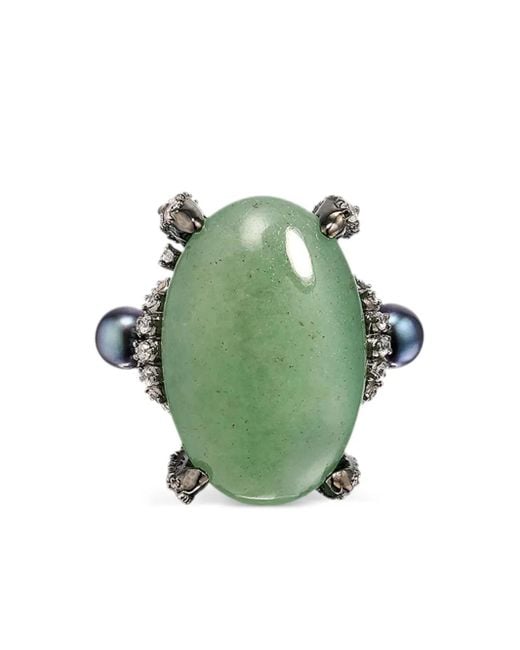 Anabela Chan Green 18Kt Matrix Love And Pain Ring