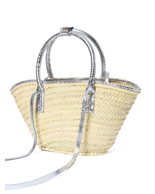 Jacquemus Metallic Small Soli Woven Tote Bag
