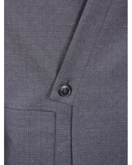 KENZO Blue Double-Breasted Wool Jacket for men
