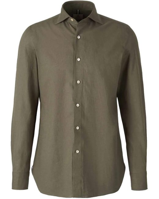 Camicia A Maniche Lunghe di Luigi Borrelli Napoli in Green da Uomo