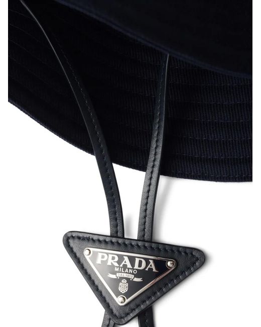 Prada Blue Wide-Brimmed Drill Hat for men