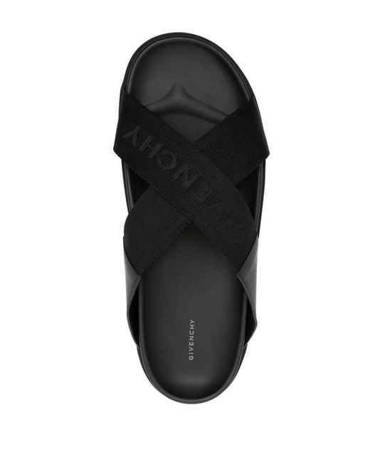 Givenchy Black G Plage Cross Strap Sandal for men