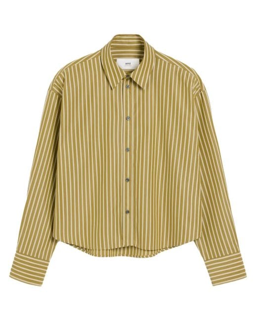 AMI Cropped Blouse in het Green