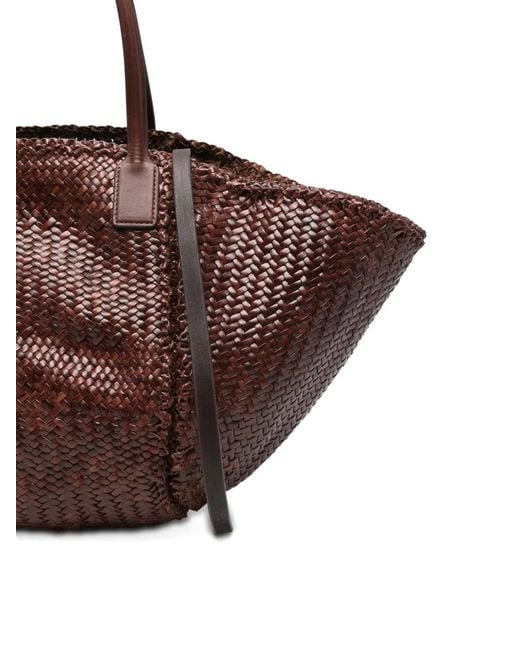 Dragon Diffusion Brown Teresa Woven-Leather Tote Bag