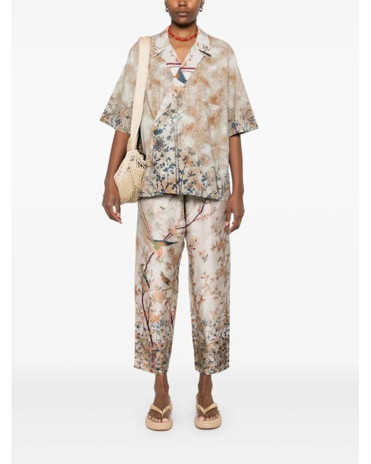パンツ PIERRE LOUIS MASCIA WIDE LEG TROUSERS ALOE Pierre Louis Mascia Aloe Trousers in Blue | Lyst