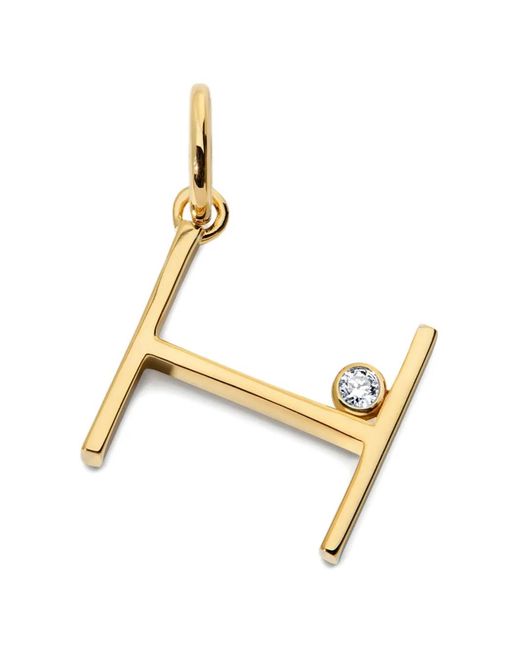 Monica Vinader Metallic Initial Diamond Pendant