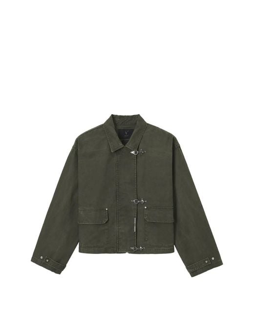 FIVE CM Green Flap-Pocket Toggle Jacket for men