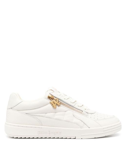 Palm Angels White University Leather Sneakers for men