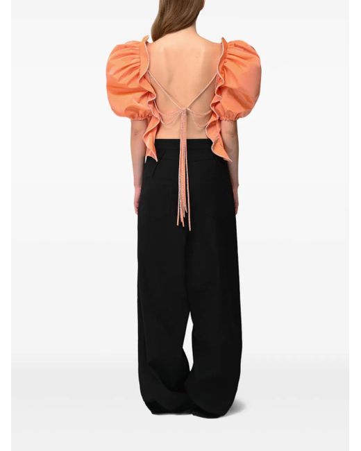 Anouki Top Met Pofmouwen in het Orange