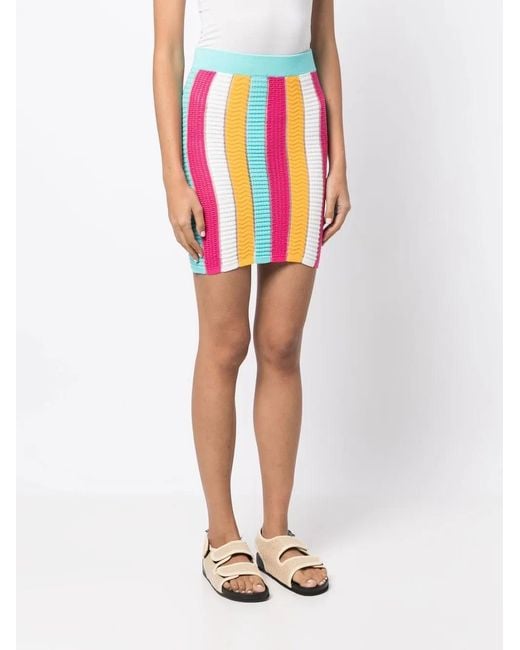 Solid & Striped Pink Colour-Block Knitted Skirt