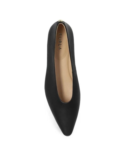 Furla Black Dora Pointed-Toe Ballet Flats