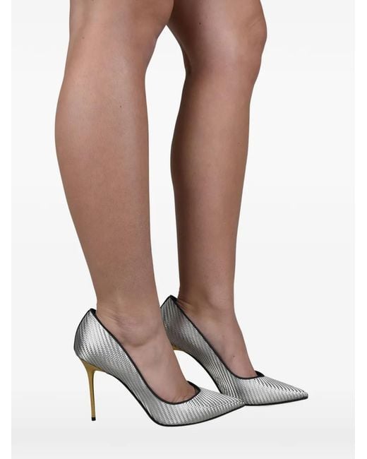 Balmain White Metallic Effect Ruby Pumps