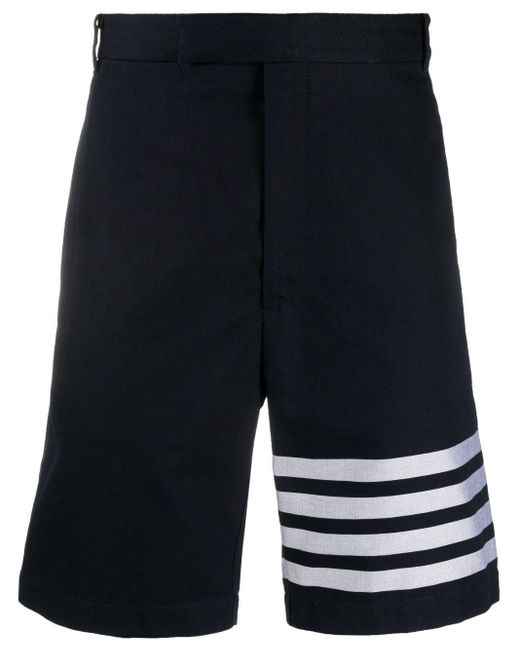 Pantalones cortos a rayas con motivo 4-Bar Thom Browne de hombre de color Blue