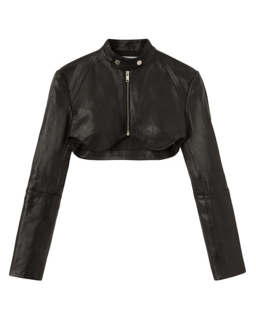 Ambush Leather Bolero Jacket in Black | Lyst