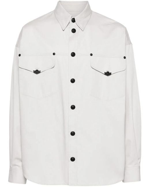 Versace Jeans Couture White Press-Stud Cotton Shirt for men