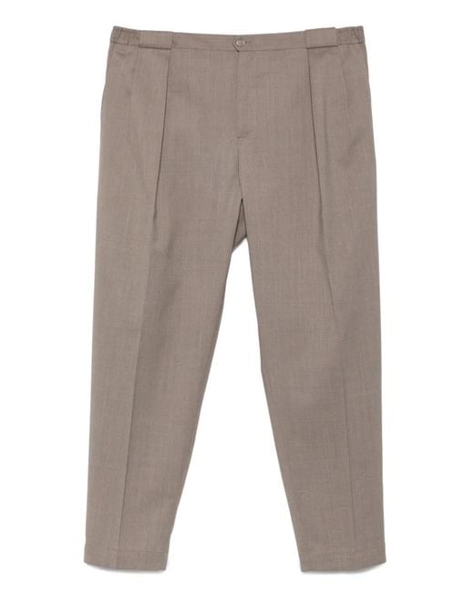 Briglia 1949 Gray Pleated-Front Trousers for men