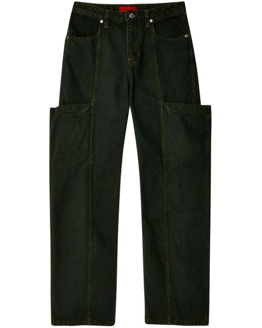 Eckhaus Latta Black Cargo-pocket Straight-leg Jeans