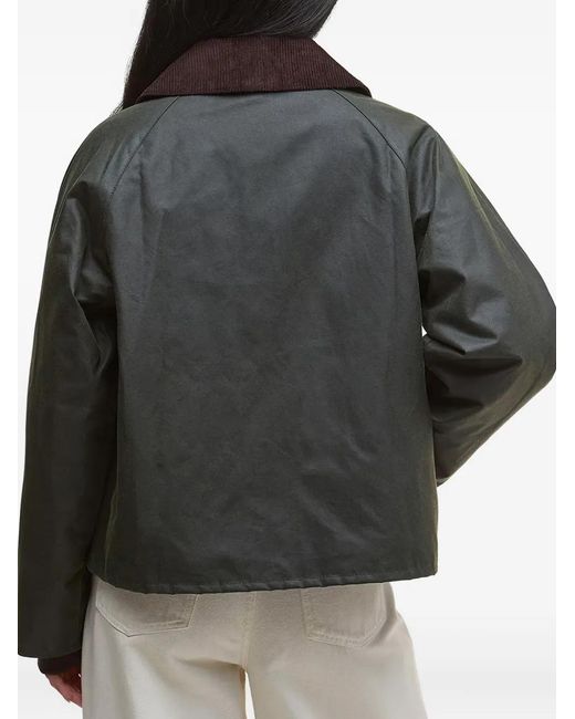 Barbour Black Corduroy-Collar Zip-Front Jacket