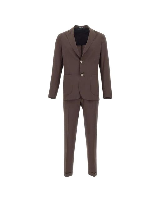 Barba Napoli Brown Bristol Button Cuff Virgin-Wool Coat for men
