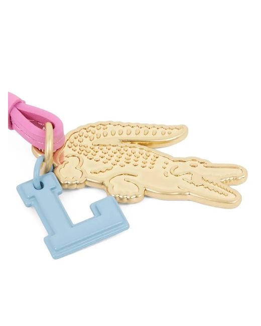 Lacoste Pink Logo-Detail Keyring