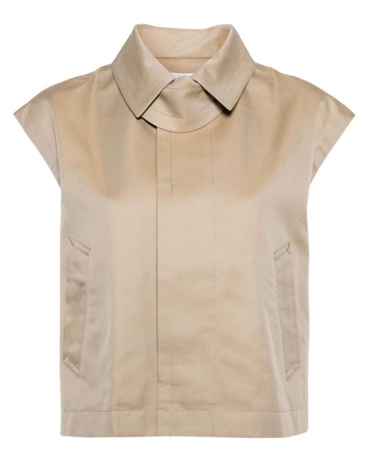 Sacai Cropped Blouse in het Natural