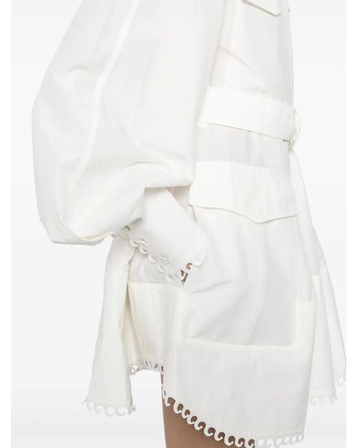 Zimmermann White Mini Illuminate Utility Dress