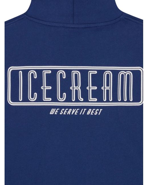ICECREAM Blue Graphic-Print Hoodie for men