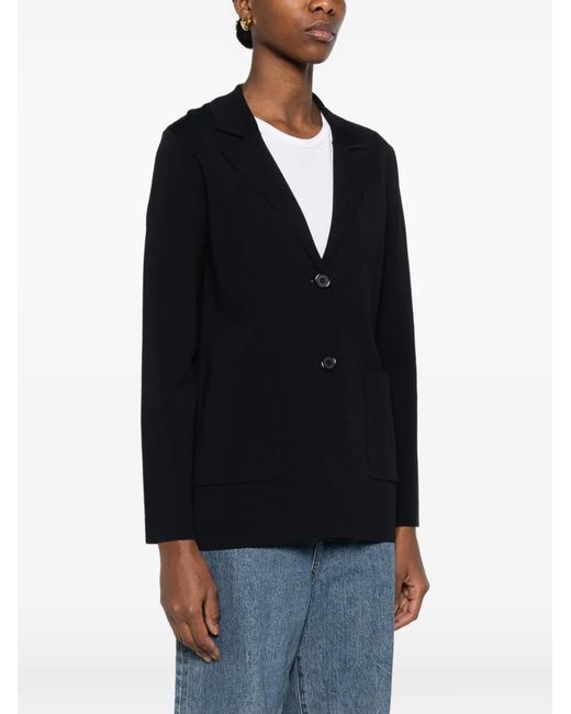 P.A.R.O.S.H. Black Notched Lapels Button Fastening Jacket