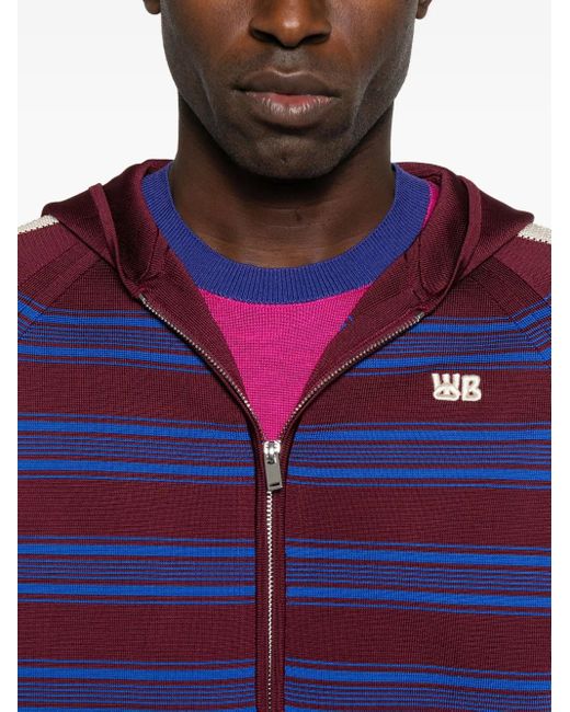 メンズ Wales Bonner Music ストライプ パーカー Purple