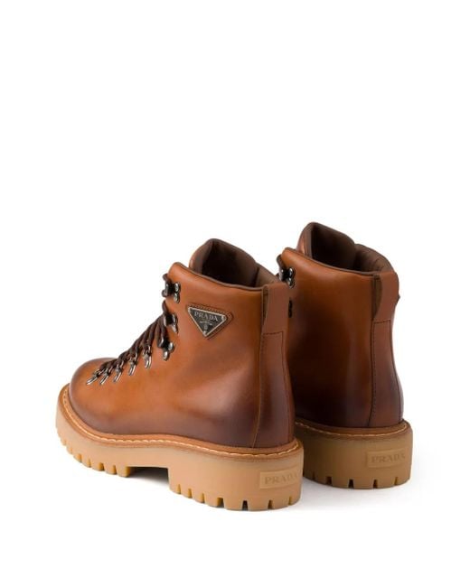 Prada Stiefel Mit Schnürung in Brown für Herren